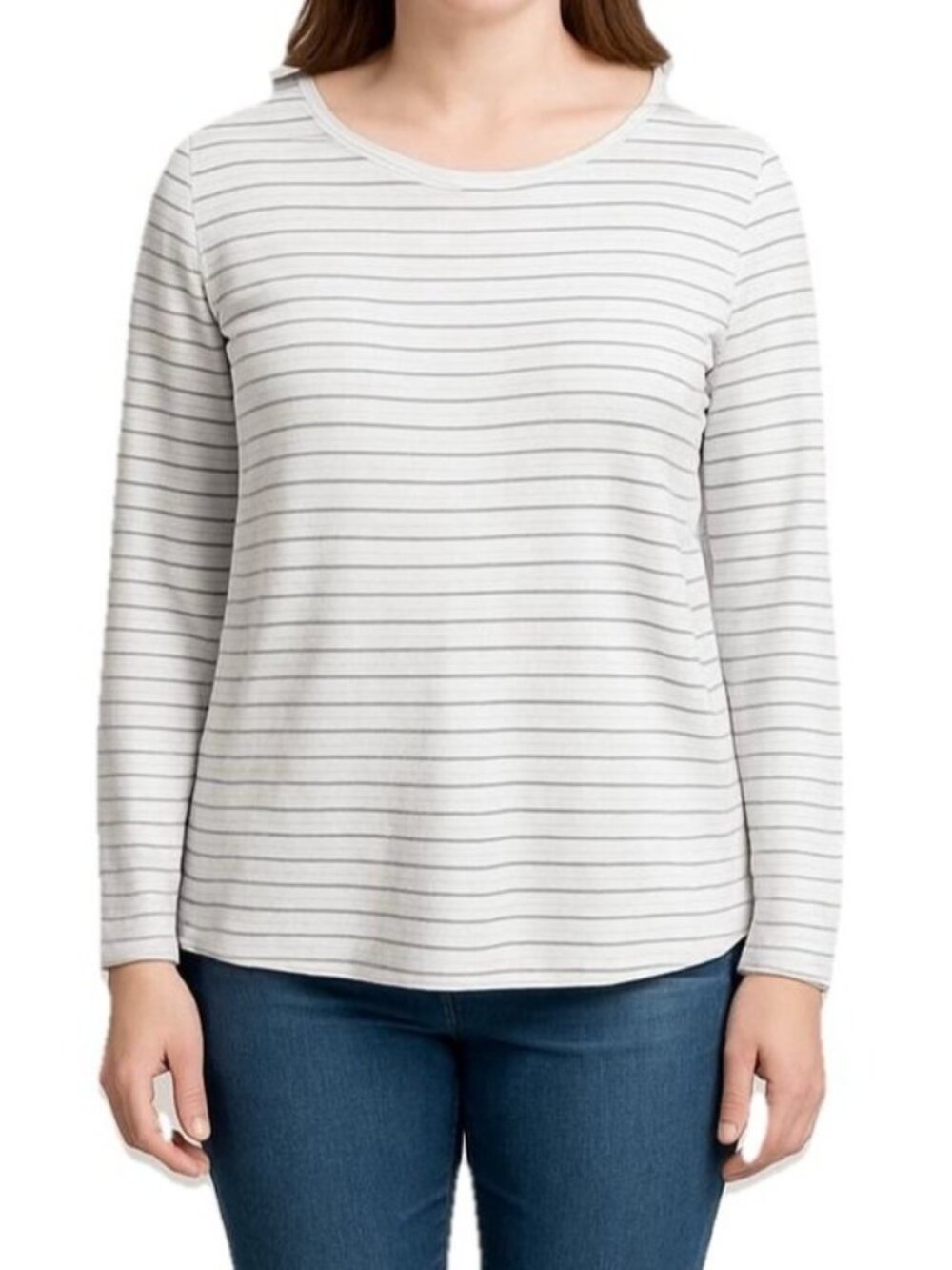 UNTUCKit Leoville Long Sleeve Striped Top~Size Large~Black White Tee NWT  L1 26